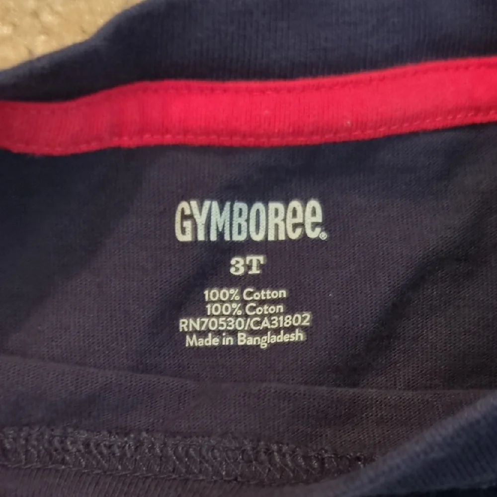 Gymboree Navy Shark Tee with Red Accents
